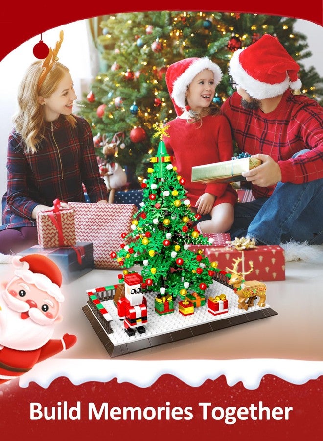 مكعبات بناء شجرة عيد الميلاد من Lmrbelec، مجموعة زينة عيد الميلاد مع بابا نويل ورنة، ديكور طاولة إبداعي، هدايا وألعاب عيد الميلاد للأطفال والكبار والمراهقين من الأولاد والبنات - Image 2